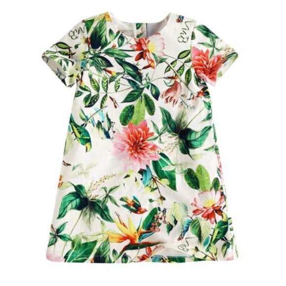 👧🏼🆕 girls tropical shift dress short sleeve - Picture 4 of 6